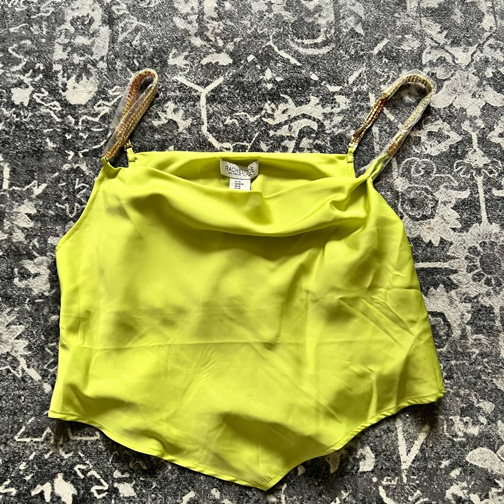 Rachel Zoe Yellow Asymmetrical Crop Camisole